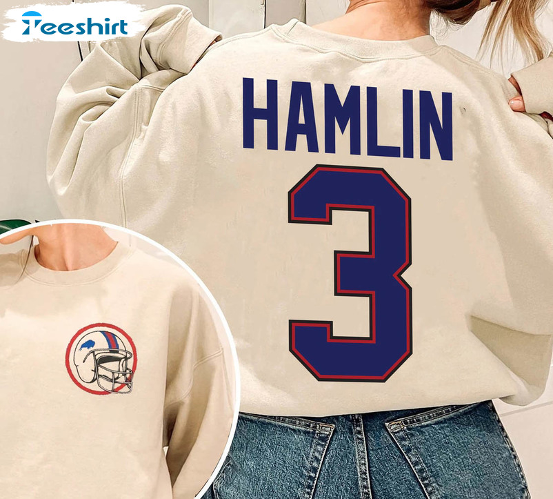 Damar Hamlin 3 Shirt, Buffalo Bills Vintage Crewneck Unisex T-shirt