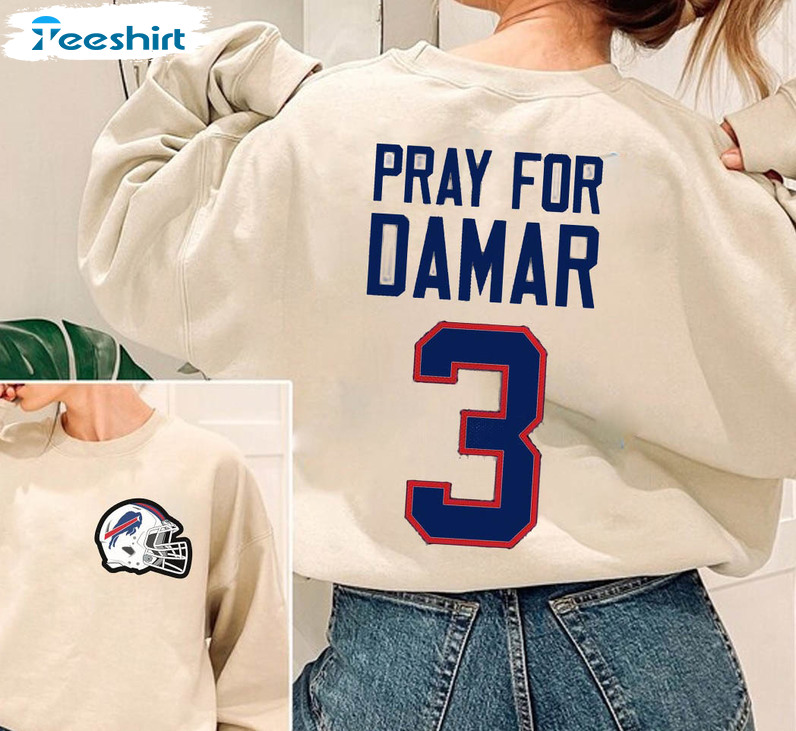 Pray For Damar Hamlin 3 Shirt, Trending Bill Sweatshirt Short Sleeve