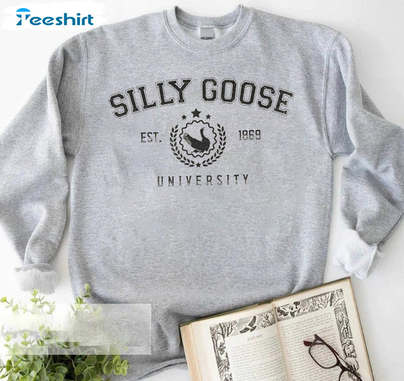 Tees and Tank You Silly Goose University Beer Holder Tailgate Hoodie Sweatshirt Unisex Large Oxford, Adult Unisex, Gray