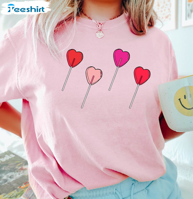 Lollipop Valentines Sweatshirt, Valentines Day Funny Unisex T-shirt Crewneck