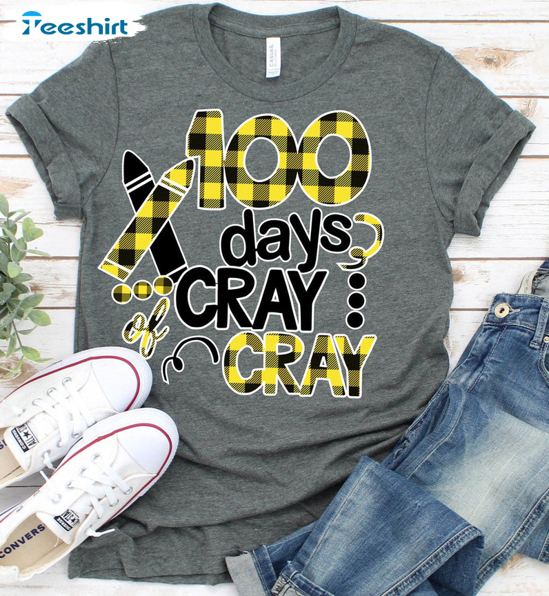 100 Days Of Cray Cray Shirt, Vintage Unisex Hoodie Sweatshirt