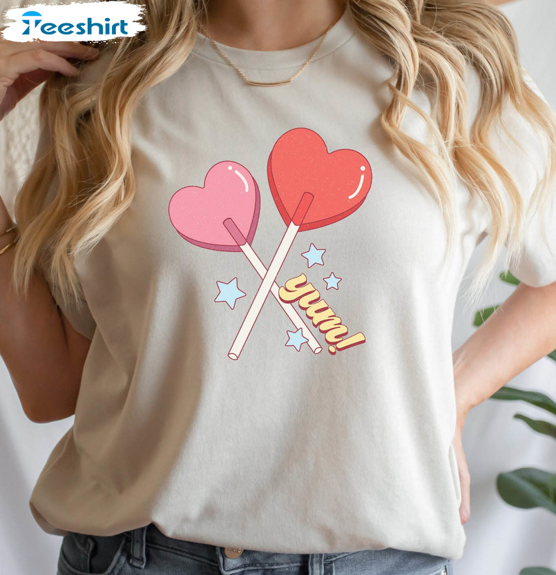 Cute Valentines Day Shirt , Candy Lollipop Long Sleeve Unisex Hoodie