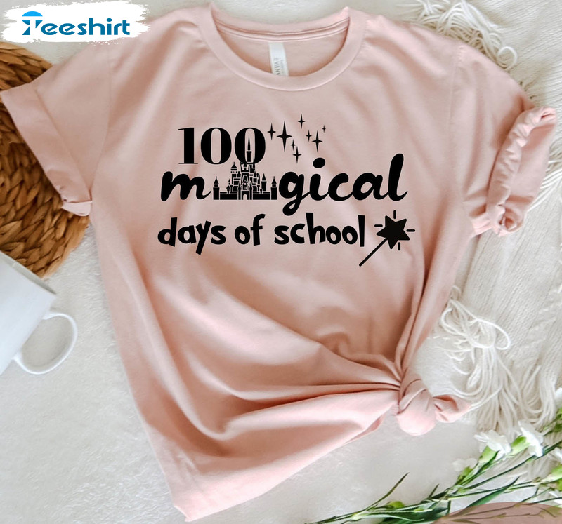 100 Magical Days Of School Shirt, Disney 100th Day Of School Crewneck Unisex Hoodie