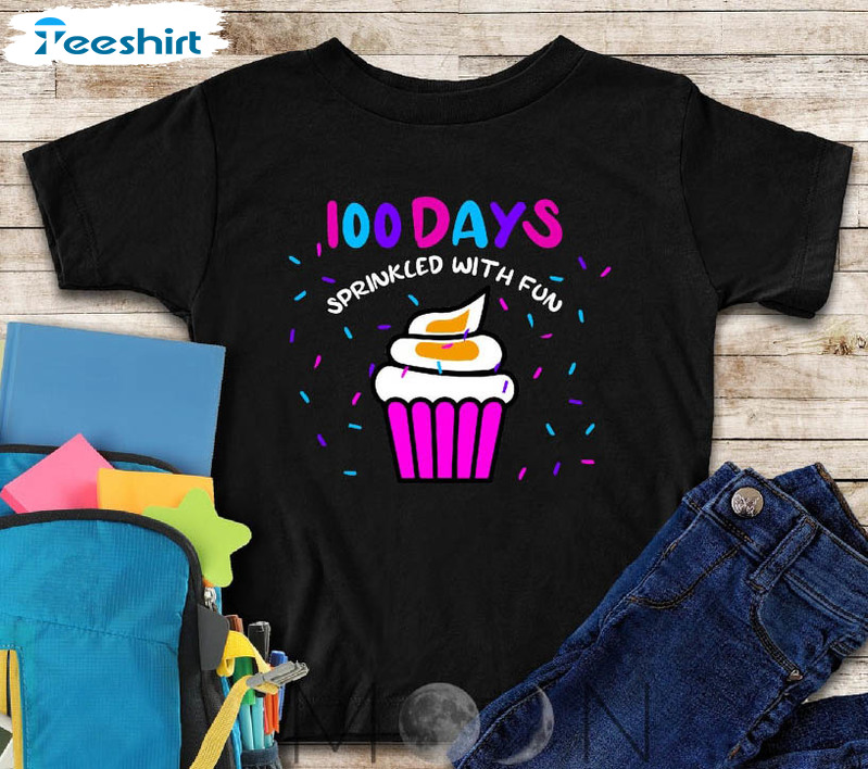 100 Days Sprinkled With Fun Trendy Shirt, Teacher Tee Tops Short Sleeve