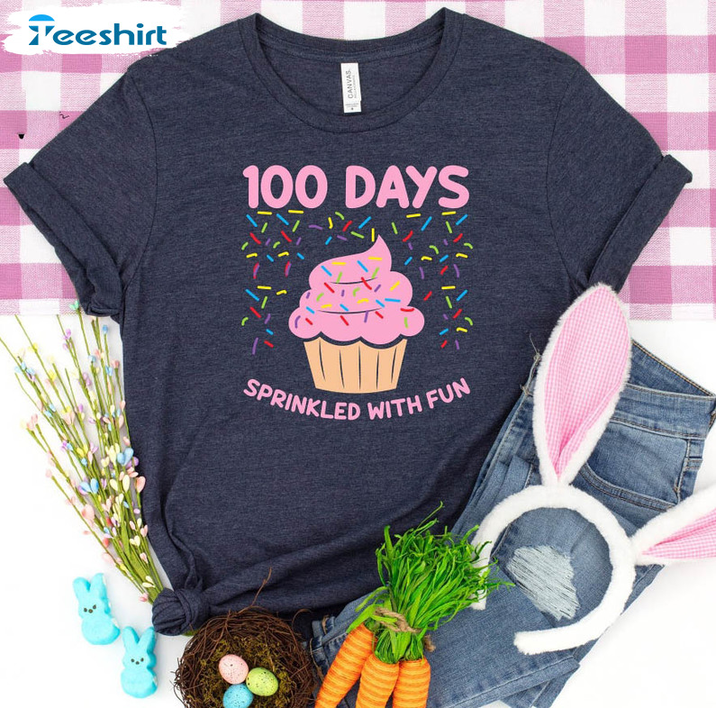 100 Days Sprinkled With Fun Vintage Shirt, Funny Teacher Unisex T-shirt Crewneck