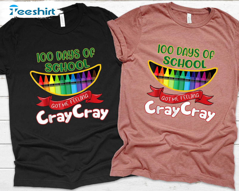 100 Days Of Cray Cray Shirt, Teacher Life Tee Tops Unisex Hoodie