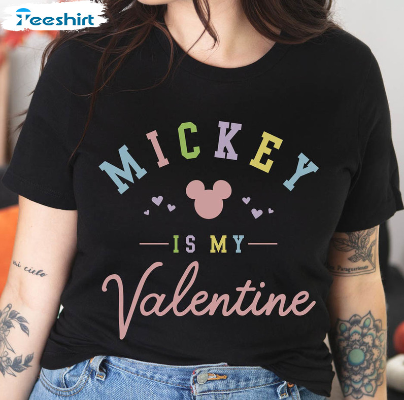 Mickey Is My Valentine Vintage Shirt, Disney Couple Crewneck Unisex Hoodie