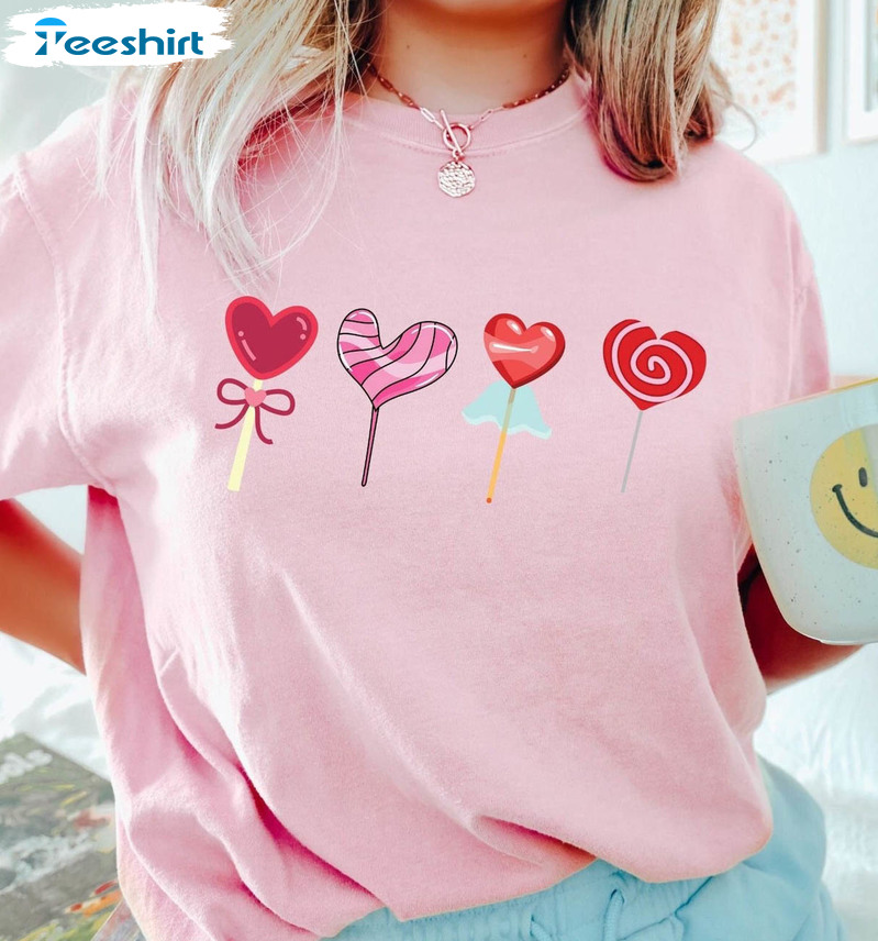 Lollipop Valentines Funny Shirt, Valentines Day Crewneck Unisex Hoodie