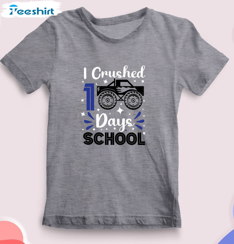 I Crushed 100 Days Of School Vintage Shirt, Teacher Crewneck Sweatshirt