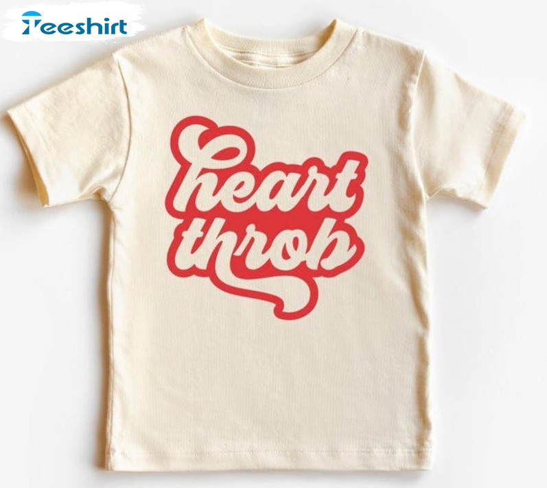 Heart Throb Vintage Shirt, Valentine's Day Tee Tops Short Sleeve