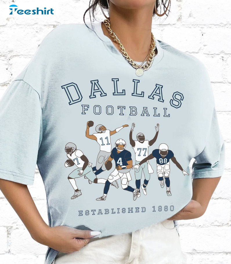 Vintage Dallas Football Shỉt, Trending Dallas Cowboy Short Sleeve Long Sleeve