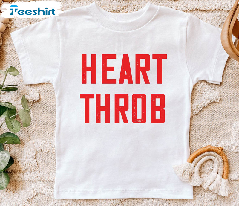 Heart Throb Trendy Shirt, Valentines Day Short Sleeve Crewneck