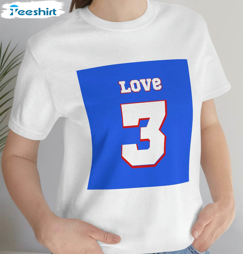 Damar Hamlin Love 3 Shirt, Trending Long Sleeve Sweatshirt