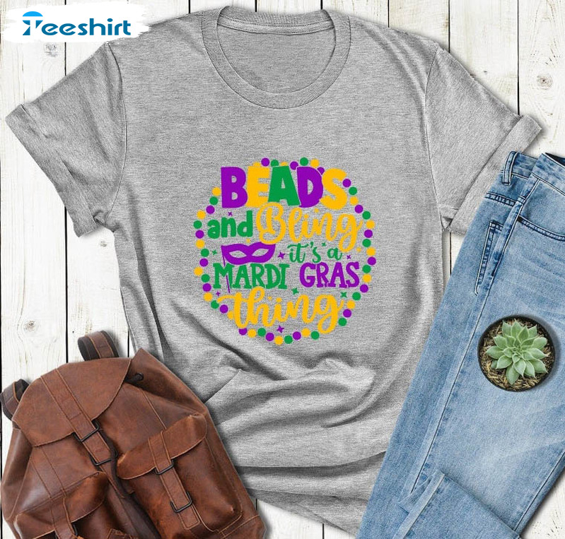 Beads Bling It's A Mardi Gras Thing Vintage Shirt, Mardi Gras Carnival Unisex T-shirt Unisex Hoodie