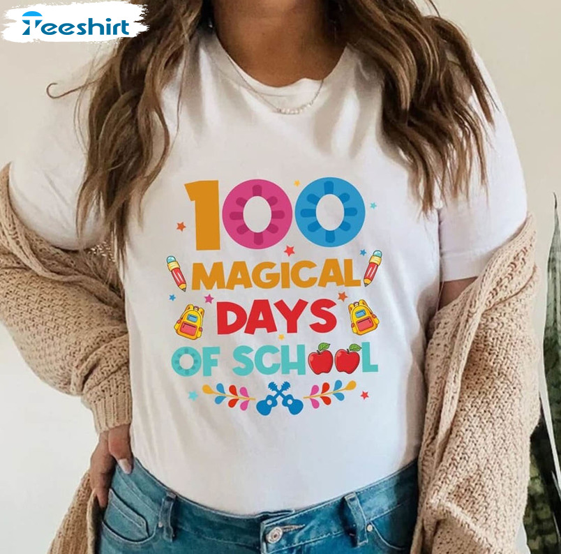 100 Magical Days Of School Funny Shirt, Disney 100th Day Of School Unisex  Hoodie Tee Tops