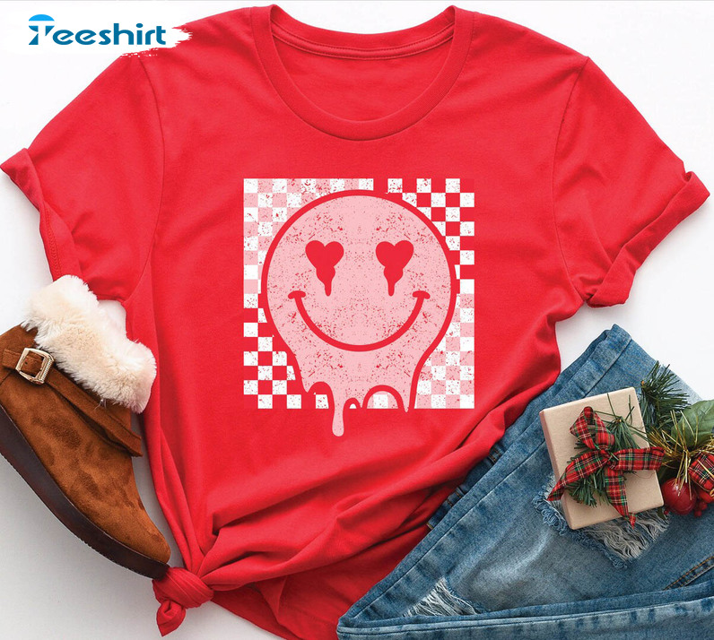 Smiley Face Valentines Day Shirt , Vintage Unisex Hoodie Unisex T-shirt