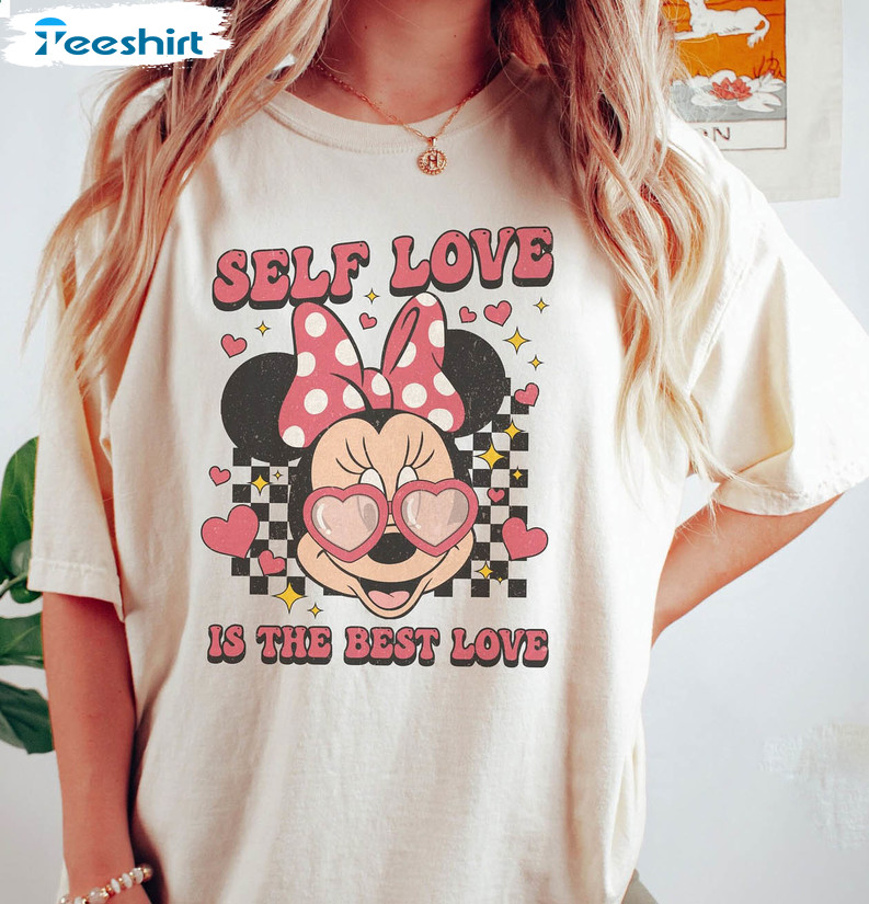 Self Love Is The Best Love Shirt, Valentines Day Disney Long Sleeve Tee Tops