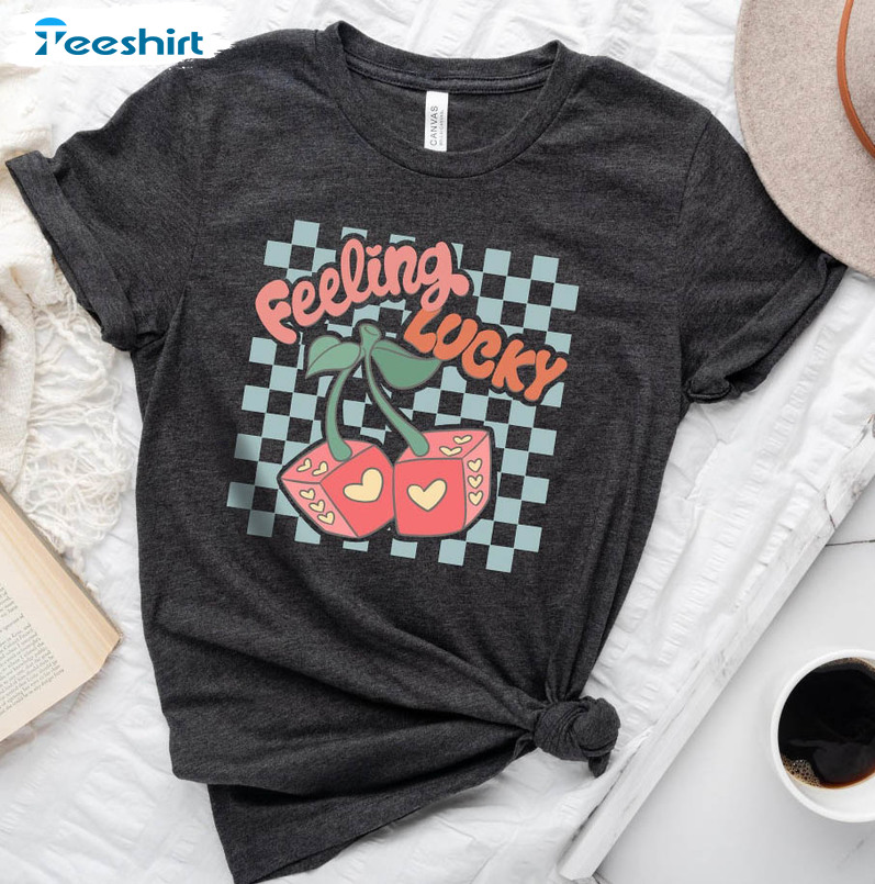 Feeling Lucky Valentines Day Shirt, Couple Short Sleeve Sweatshirt