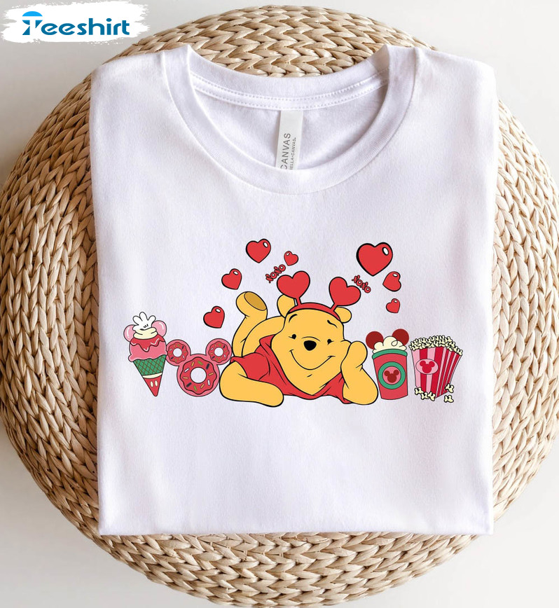 Disney Bear Valentines Day Shirt, Funny Unisex T-shirt Long Sleeve