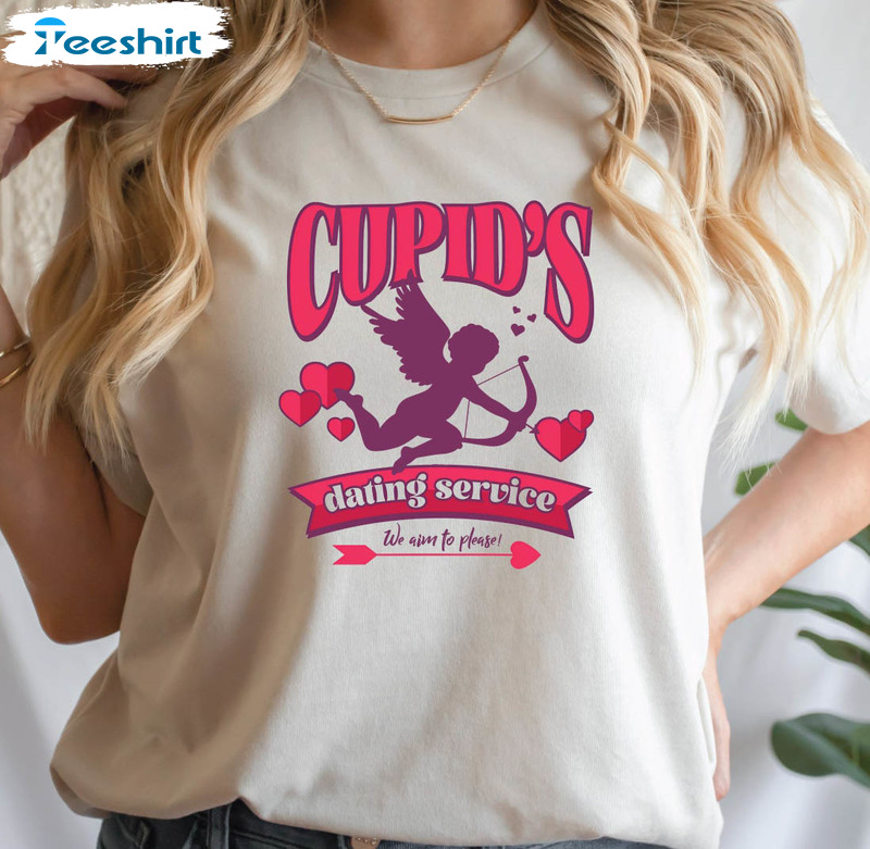 Cupid's Dating Service Vintage Shirt, Funny Cupid Valentine Day Short Sleeve Tee Tops