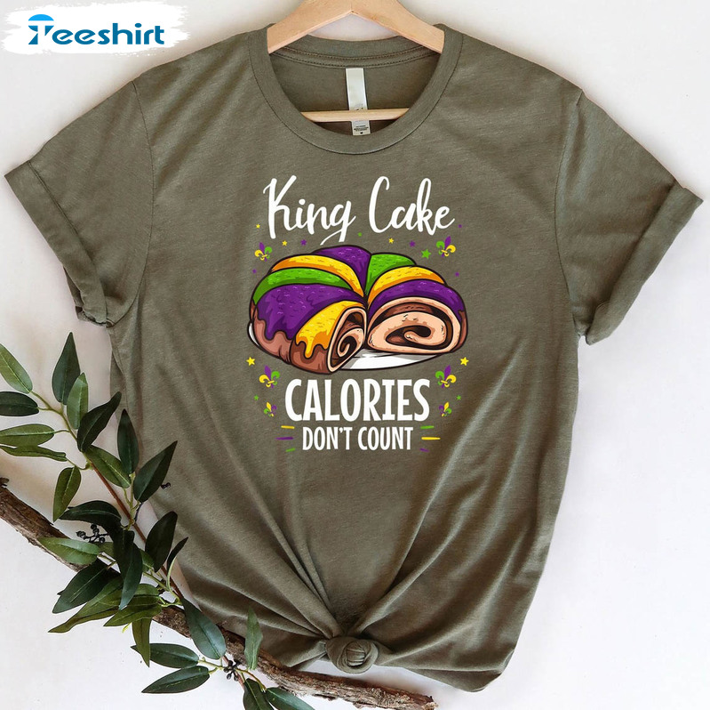 King Cake Calories Don't Count Vintage Shirt, Fat Tuesday Crewneck Unisex Hoodie