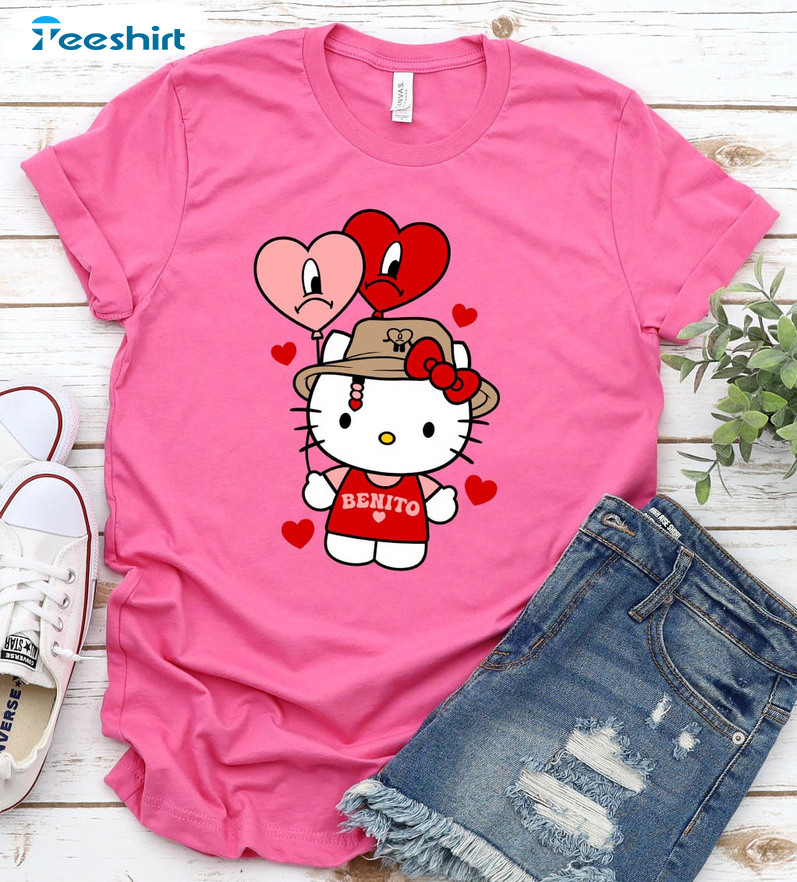 Benito Is My Valentine Shirt, Hello Kitty Couple Unisex Hoodie Long Sleeve
