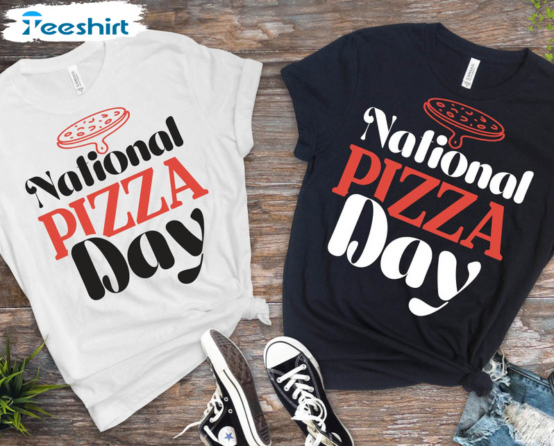 National Pizza Day Vintage Shirt, Pizza Day Food Unisex T-shirt Crewneck