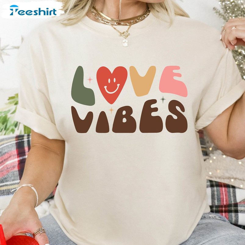 Love Vibes Shirt, Valentine's Day Long Sleeve Unisex T-shirt