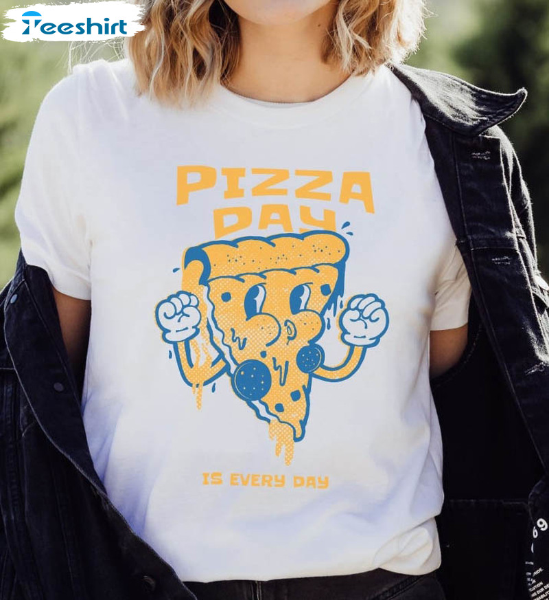 Vintage Pizza Day Shirt, Pizza Lover Crewneck Unisex Hoodie