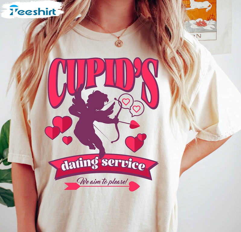 Cupid's Dating Service Shirt, Cupid Lover Crewneck Short Sleeve