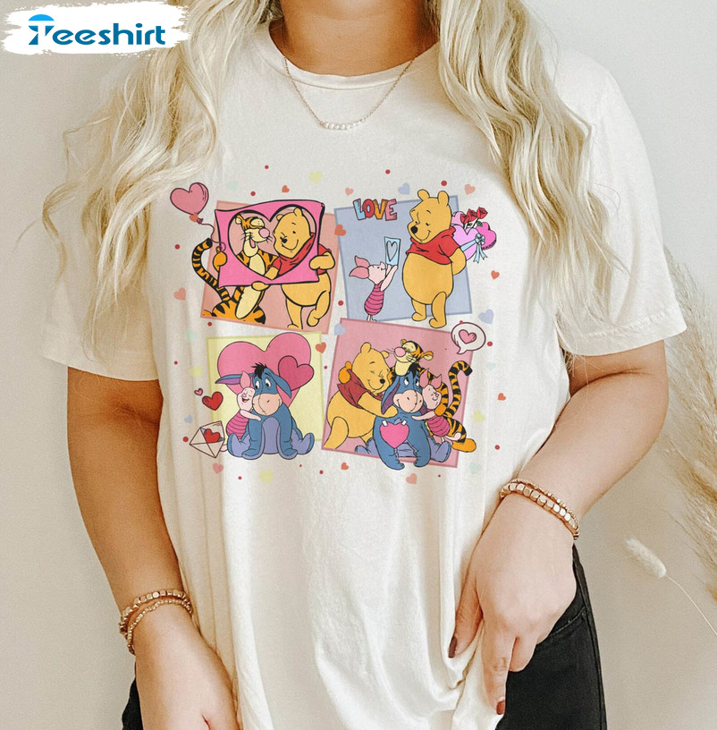 Valentine Pooh Shirt, Pooh Bear And Friend Disney Long Sleeve Unisex T-shirt