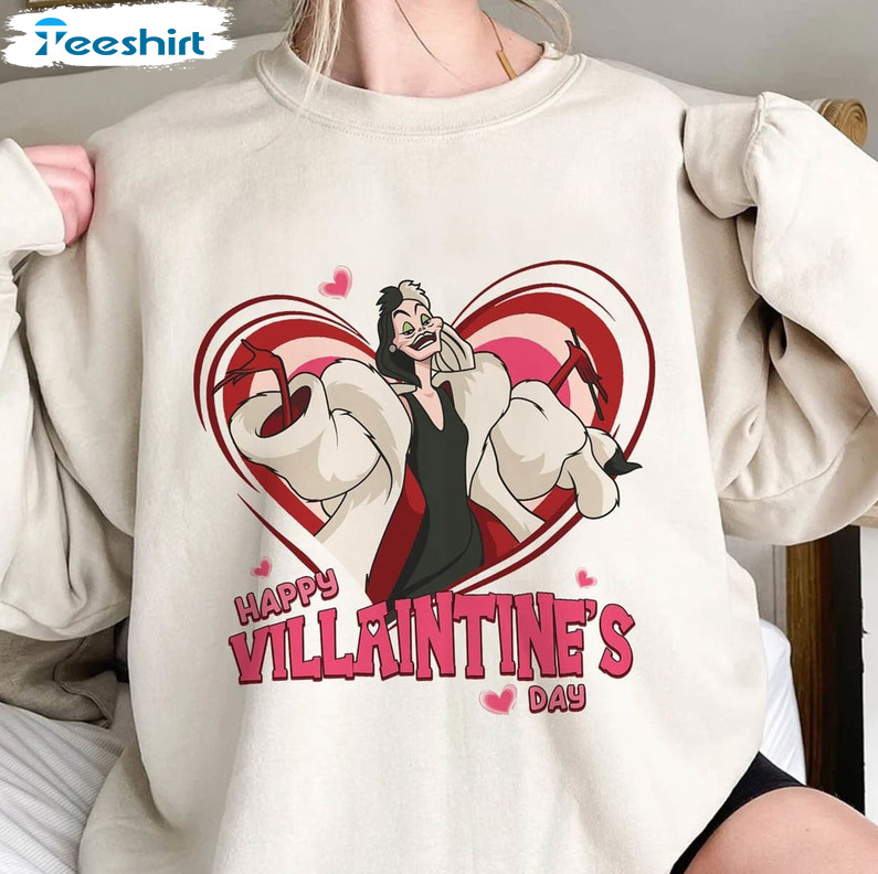 Cruella De Vil Villaintine Shirt, Disney Unisex T-shirt Unisex Hoodie