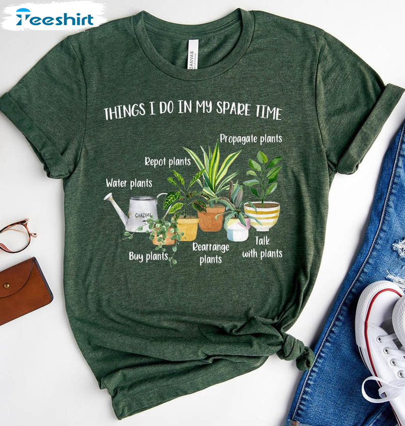 Things I Do In My Spare Time Vintage Shirt, Flower Plant Mom Long Sleeve Unisex T-shirt