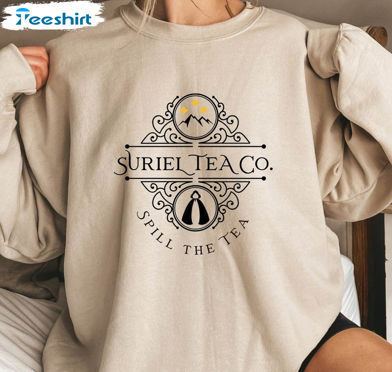 Suriel Tea Co Sweat Acotar Shirt, Court Of Thorns And Roses Crewneck Short Sleeve