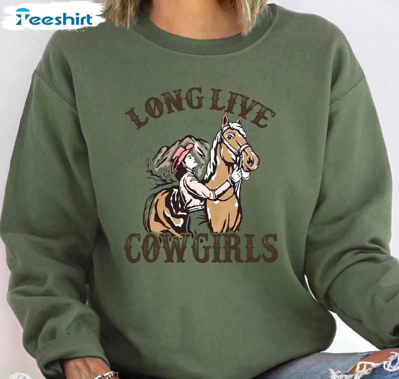 Long Live Cowgirls Trendy Shirt, Country Girl Short Sleeve Sweater