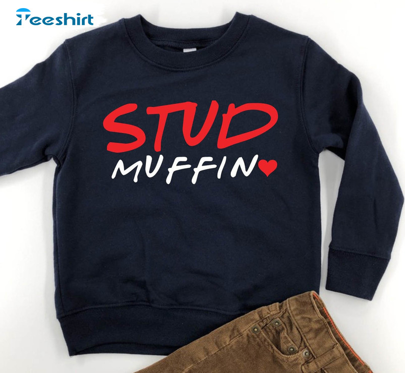 Stud Muffin Valentines Shirt, Vintage Unisex T-shirt Short Sleeve