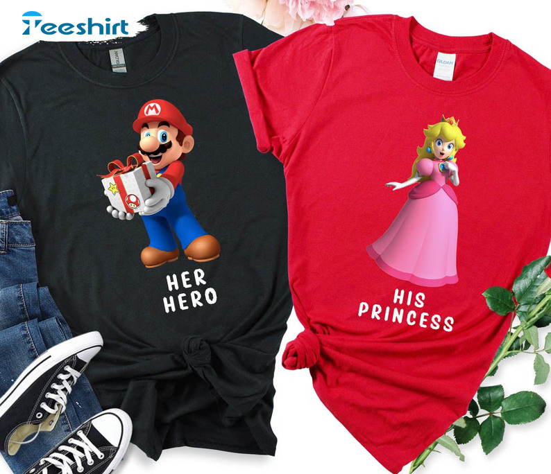 Matching Super Mario Valentine's Day Shirt, Valentines Unisex Hoodie Crewneck