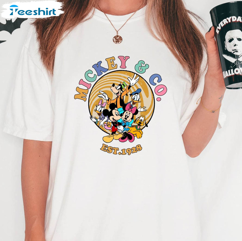 Mickey & Co Est 1928 Valentine Funny Shirt, Vintage Disney Unisex Hoodie Short Sleeve