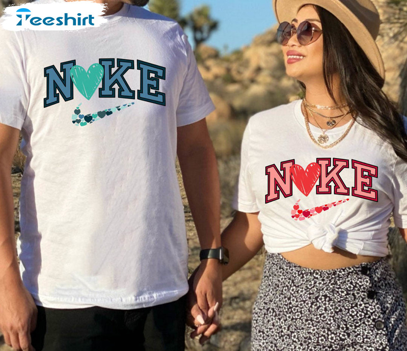 Nike Valentines Day Vintage Shirt, His And Hers Nike Short Sleeve Unisex T-shirt