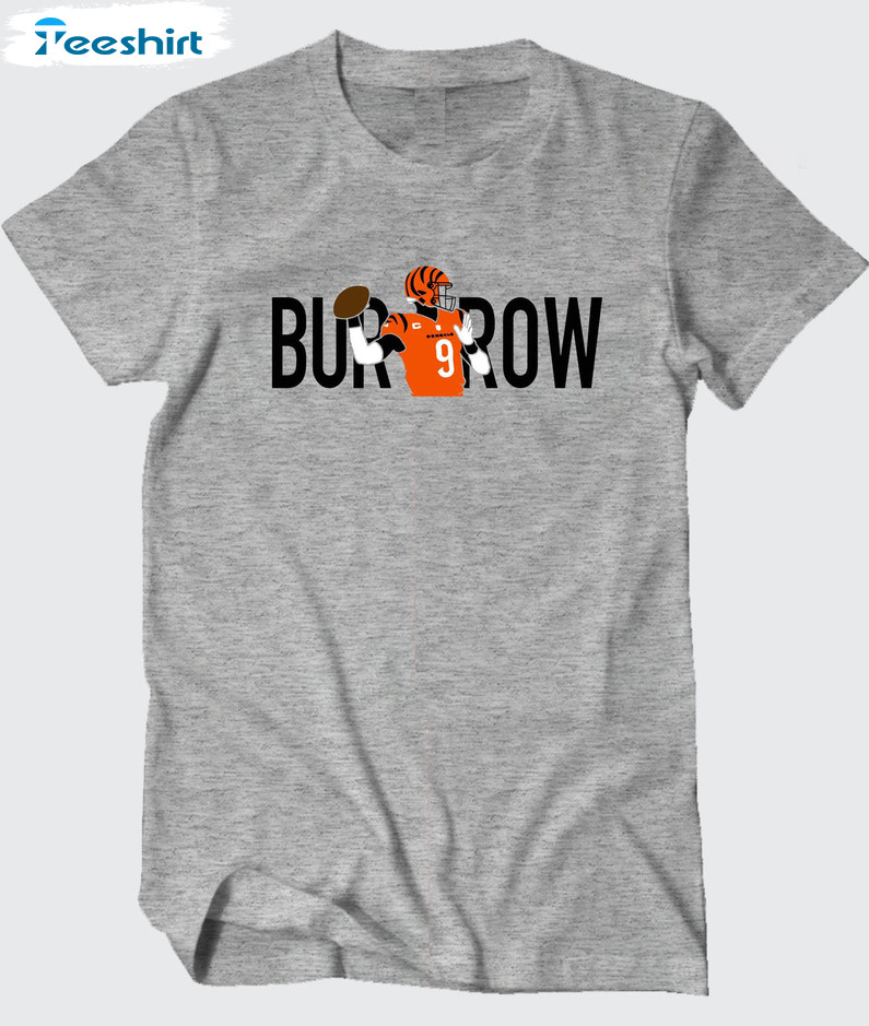 Burrow 9 Cincinnati Football Shirt, Trending Unisex T-shirt Crewneck