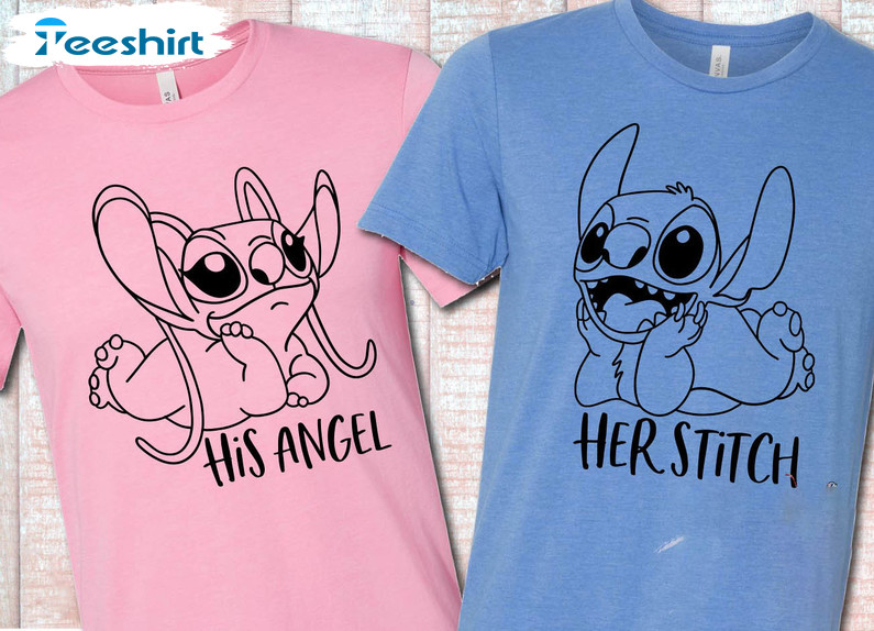 Malt Shoppe Stitch And Angel Shirt, Couple Unisex T-shirt Crewneck