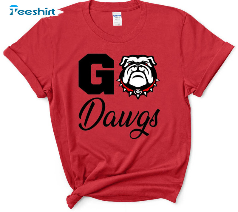 Georgia Go Dawgs Footbball Shirt, Vintage Georgia Bulldogs Champions Short Sleeve Unisex T-shirt