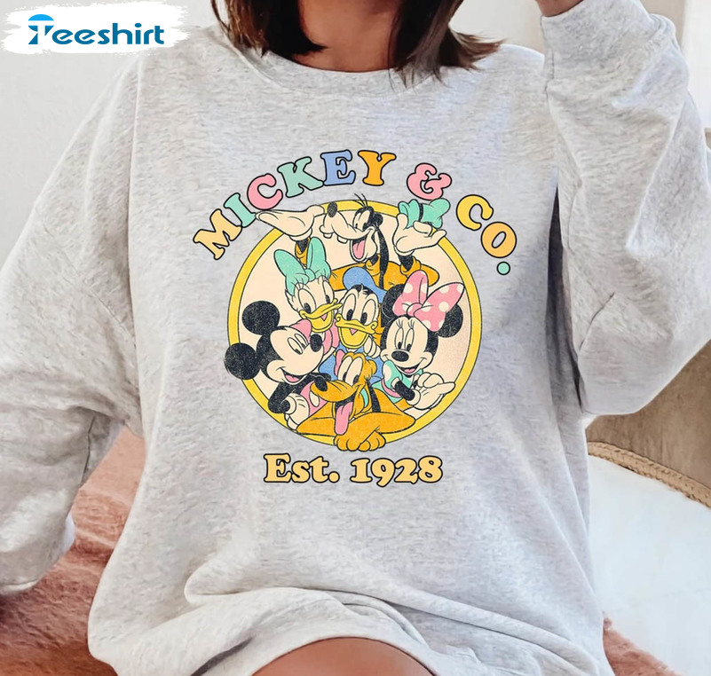 Mickey & Co Est 1928 Valentine Trendy Shirt, Disney Family Unisex Hoodie Short Sleeve