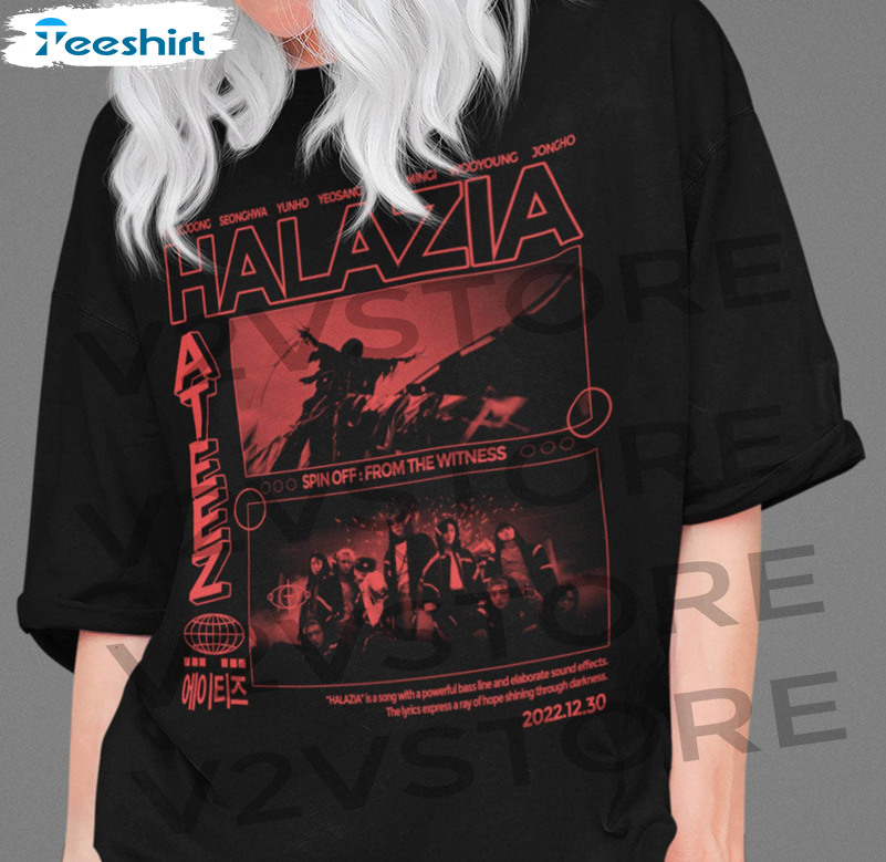 Ateez Halazia Vintage Shirt, Trending Tee Tops Unisex Hoodie