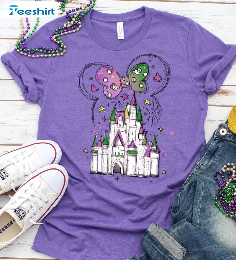 Disney Mardi Gras Shirt, Minnie Mouse Mardi Gras Unisex T-shirt Long Sleeve