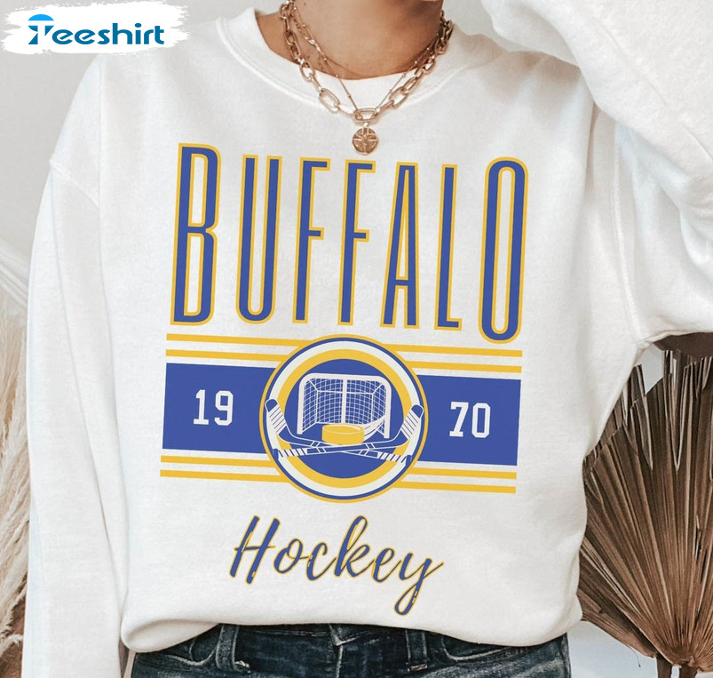 Buffalo Hockey 1970 Shirt, Vintage Buffalo Short Sleeve Sweater