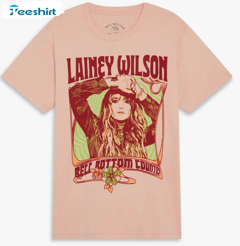 Lainey Wilson Country With A Flare Tour Shirt, Trending Trippy Peach Tour Unisex T-shirt Crewneck
