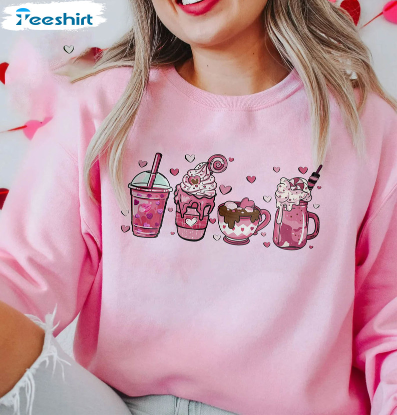 Valentine Coffee Sweatshirt, Valentine Coffee Lover Unisex Hoodie Tee Tops
