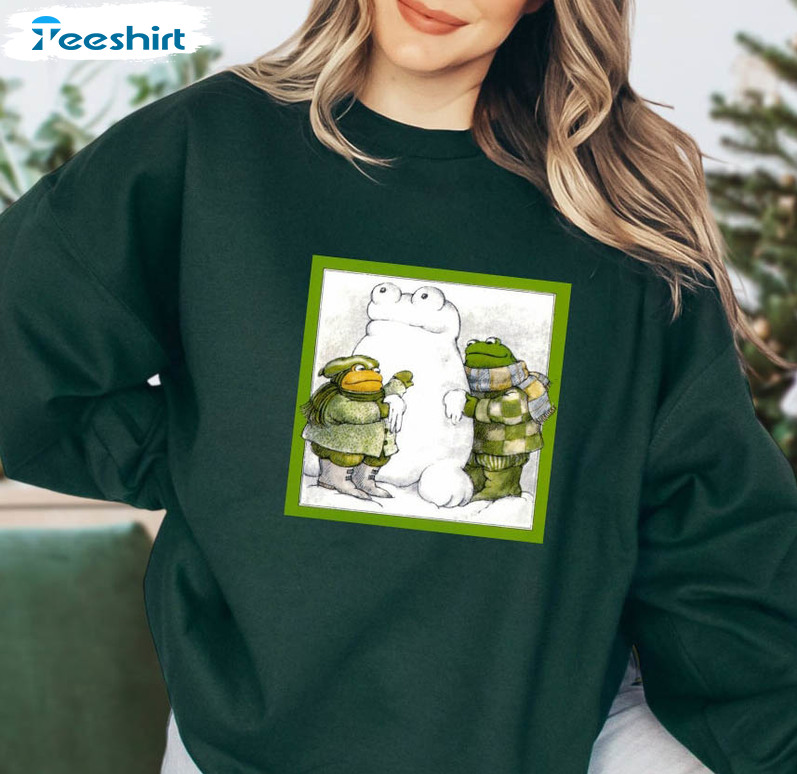 Frog And Toad Funny Shirt, Snowman Frog Crewneck Unisex Hoodie