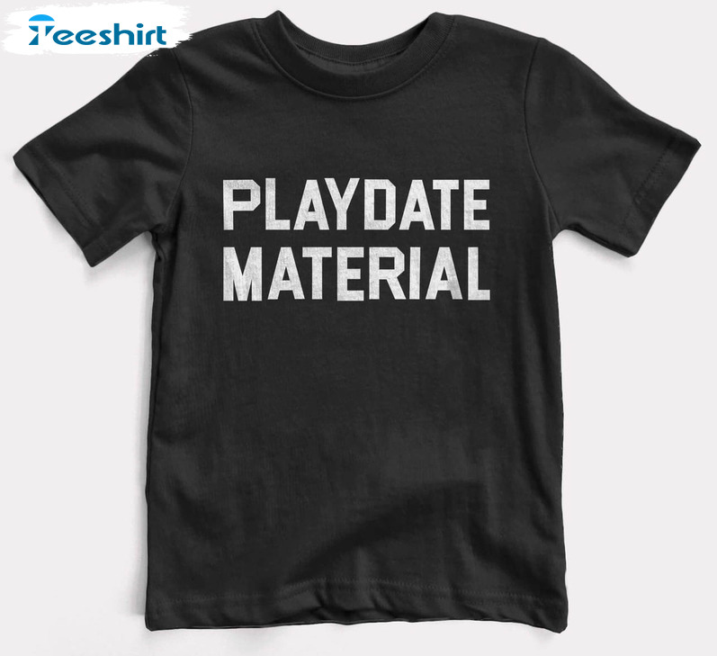 Playdate Material Funny Shirt, Vintage Unisex T-shirt Long Sleeve